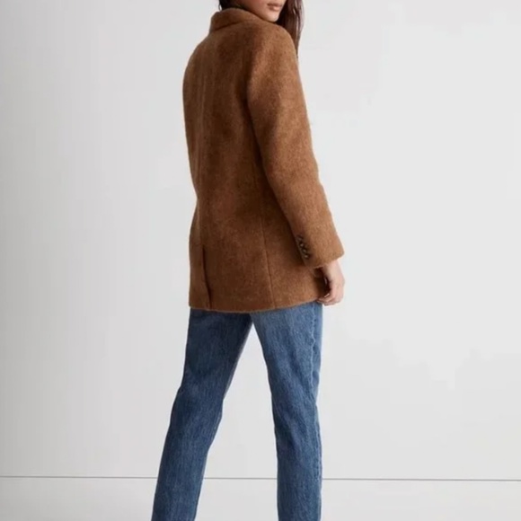 Madewell Bouclé Larsen Blazer Size XL Toffee Melange Brown Jacket Alpaca Blend - Picture 10 of 16